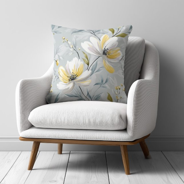 Coussin Fleurs jaunes et blanches (Créateur téléchargé)