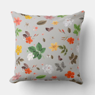 Coussin Fleurs jaunes et roses blanches 11