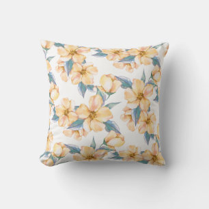 Coussin Fleurs jaunes. Jardin d'aquarelle 2