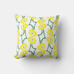 Coussin Fleurs Jaunes : Motif sans couture illustré
