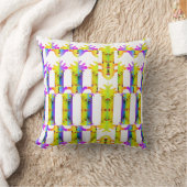Coussin Fleurs Jaunes Violettes Miroir Design Décorateur (Couverture)