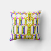 Coussin Fleurs Jaunes Violettes Miroir Design Décorateur (Verso)