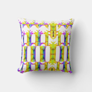 Coussin Fleurs Jaunes Violettes Miroir Design Décorateur