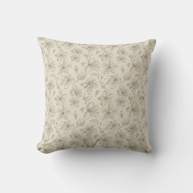 Coussin Fleurs jetées sur le sable clair - motif sans soud (Recto)