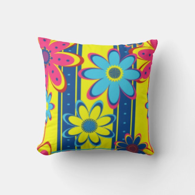 COUSSIN FLEURS JETER PILLOW - JAUNE CLAIR - CADEAUX (Recto)