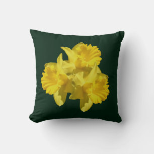 Coussin Fleurs jonquilles jaunes