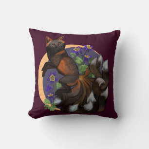 Coussin Fleurs Kitsune et Columbine