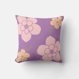 Coussin fleurs lilas pourpres