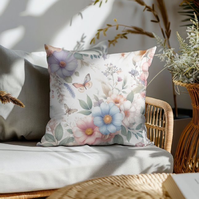Coussin Fleurs Lumineuses & Papillons 🌼 (Créateur téléchargé)