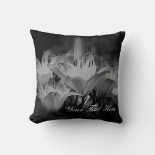 Coussin Fleurs Lys En Noir Et Blanc Personnalisé