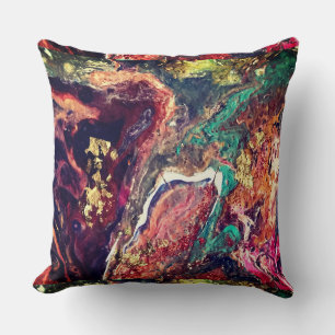 Coussin fleurs magiques Abstraites or rose