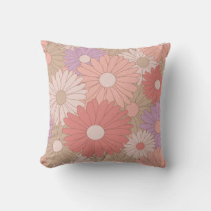 Coussin Fleurs marguerites rétro