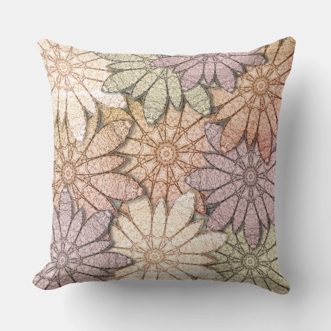 Coussin Fleurs métalliques (Recto)