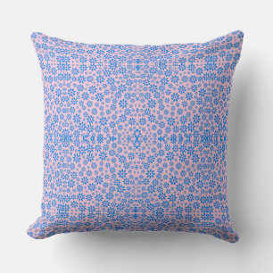 Coussin Fleurs minuscules Motif.Bleu 02.b Rose BG