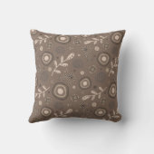 Coussin Fleurs modernes et tiges brunes Inspirivité (Verso)