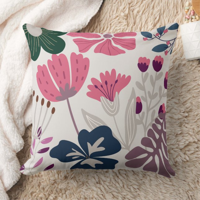Coussin Fleurs Modernes Vibrantes Design Jeu d'oreiller (Couverture)
