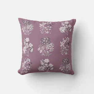 Coussin Fleurs monochromes en mauve