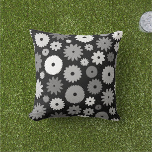 Coussin Fleurs monochromes grand motif