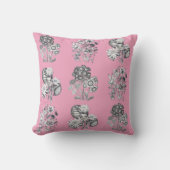Coussin Fleurs monochromes sur arrière - plan rose (Recto)