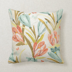 Coussin Fleurs nacrées en bon état de Lila Orchidea de