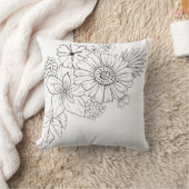 Coussin Fleurs noir et blanc (Couverture)