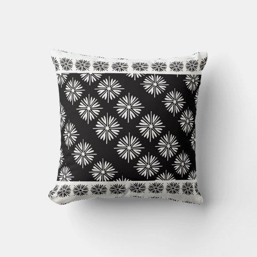 Coussin Fleurs noires et blanches (Recto)