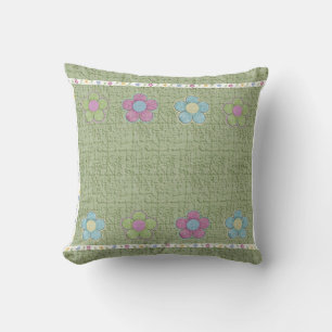 Coussin Fleurs numériques Pastel sur Arrière - plan textur
