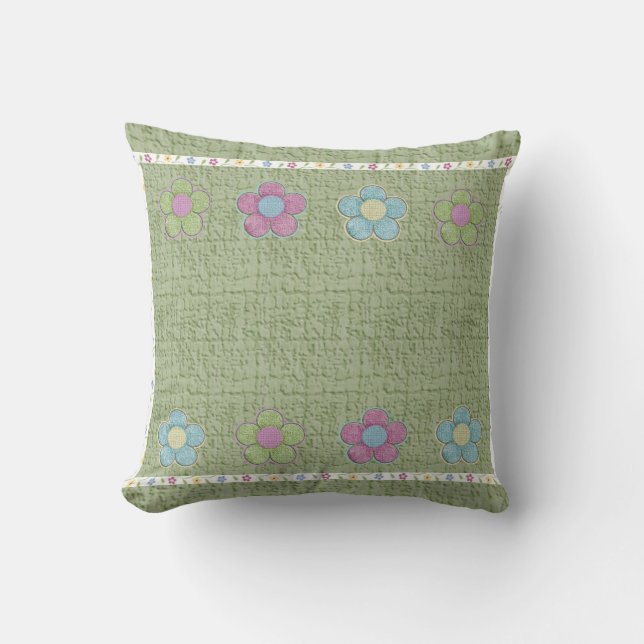 Coussin Fleurs numériques Pastel sur Arrière - plan textur (Recto)