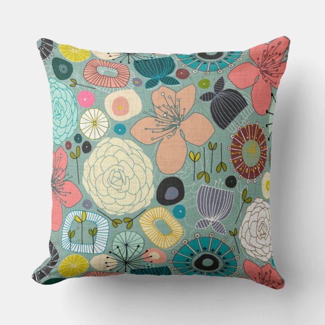 Coussin fleurs orientales (Recto)