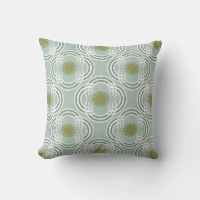 Coussin Fleurs ou yeux - vert neutre (Recto)