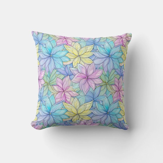 Coussin Fleurs Pastel (Recto)