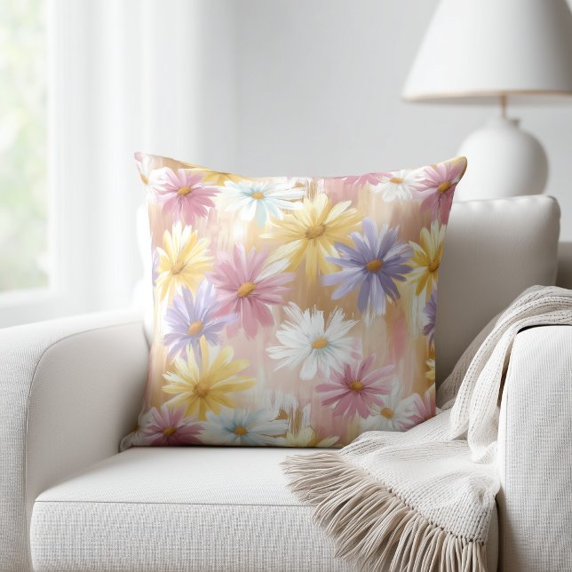 Coussin Fleurs Pastel (Créateur téléchargé)
