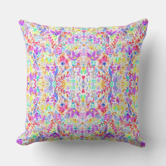 Coussin Fleurs pastel abstraites