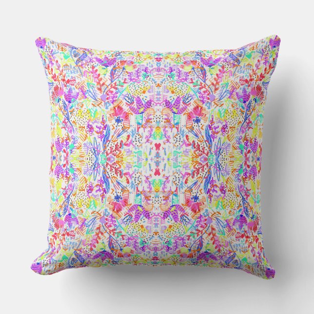 Coussin Fleurs pastel abstraites (Recto)