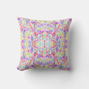 Coussin Fleurs pastel abstraites