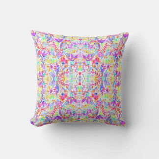 Coussin Fleurs pastel abstraites