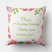 Coussin Fleurs pour un 75e anniversaire de mariage religie (Recto)