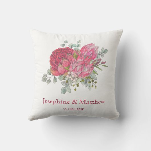 Coussin Fleurs Protea et Mariage Waratah (Verso)