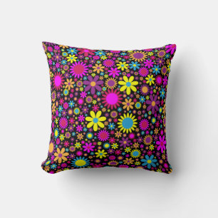 Coussin Fleurs psychédéliques dynamiques en Bloom-67566