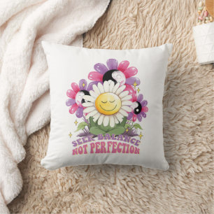 Coussin Fleurs Quote Positive Rechercher l'équilibre pas l