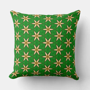 Coussin Fleurs Rétro Jaunes à Pétales Pointues sur de l'He