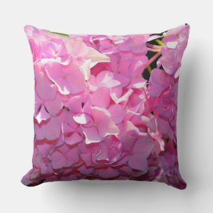 Coussin Fleurs romantiques roses élégantes d'hydrangeas