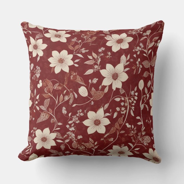Coussin Fleurs Romantiques Vintage (Recto)