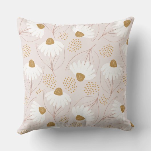 Coussin Fleurs rose Jaune Printemps (Verso)