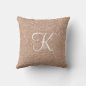 Coussin Fleurs rose poudré profond blanc Monogramme  (Verso)