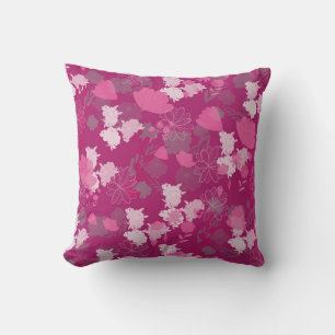 Coussin fleurs roses