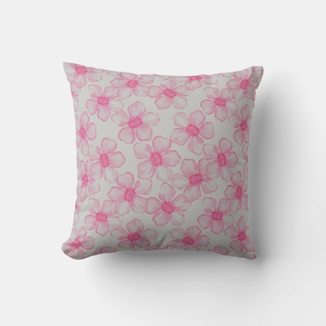 Coussin Fleurs roses (Recto)