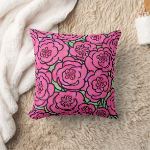 Coussin Fleurs roses