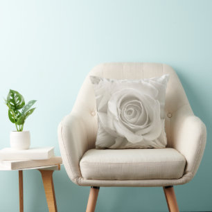 Coussin Fleurs   Roses blanches