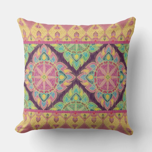 Coussin Fleurs roses dans le jardin (Recto)